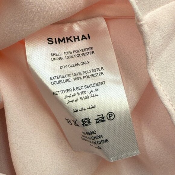 🆕 SIMKHAI 🧿 NWT Beaux Tiered Babydoll Mini Dress, Ballet Pink - Sz US 4 - Picture 14 of 14